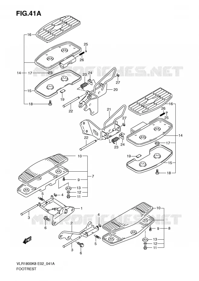 REPOSE PIEDS (VLR1800TK9/TL0 E24) Suzuki MOTO 1800 INTRUDER 2009  VLR1800TK9(E2)