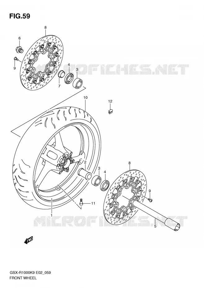 ROUE AVANT Suzuki MOTO 1000 GSX-R 2010  GSX-R1000UFL0(E2)