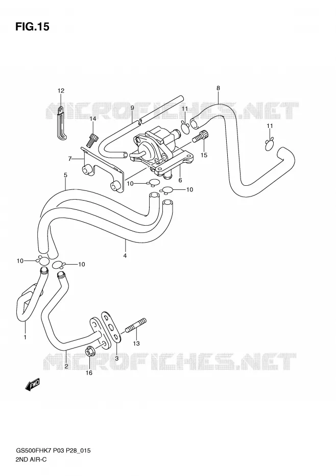 SYSTEME RECYCLAGE GAZ ECHAPPEMENT Suzuki MOTO 500 GS-E 2007  GS500HK7(P3)