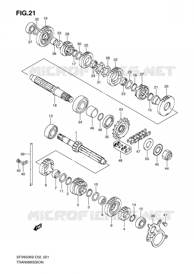 TRANSMISSION Suzuki MOTO 650 GLADIUS 2010  SFV650UL0(E2)