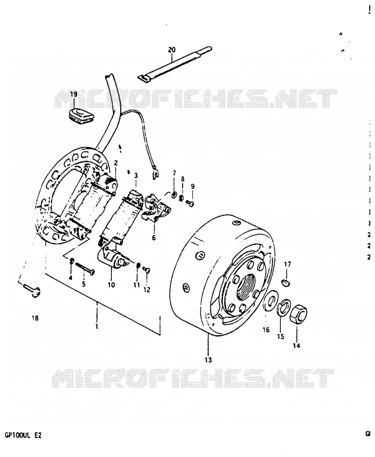 ALLUMAGE ROTOR - STATOR Suzuki MOTO 100 GP 1983  GP100ED(X/D/L)