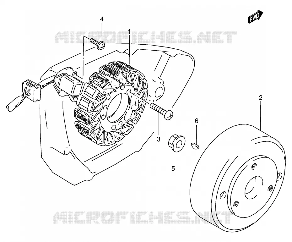 ALLUMAGE ROTOR - STATOR Suzuki MOTO 125 GN 1991  GN125M(E1)