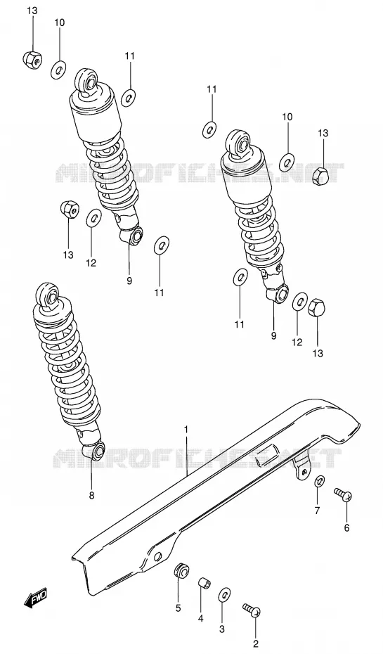 AMORTISSEUR ARRIERE Suzuki MOTO 125 GN 1991  GN125EM(E1)