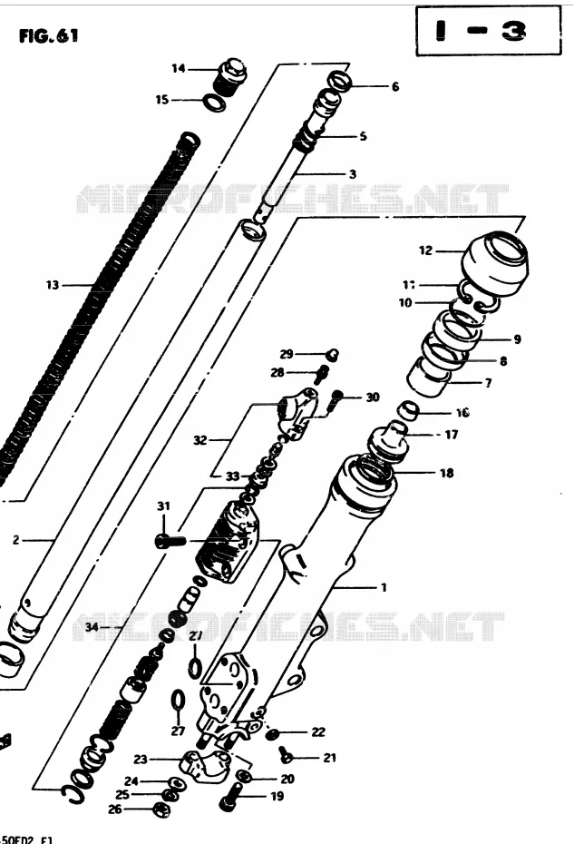 AMORTISSEUR AVANT GAUCHE Suzuki MOTO 450 GS-S 1982  GS450SZ(2/Z/D)