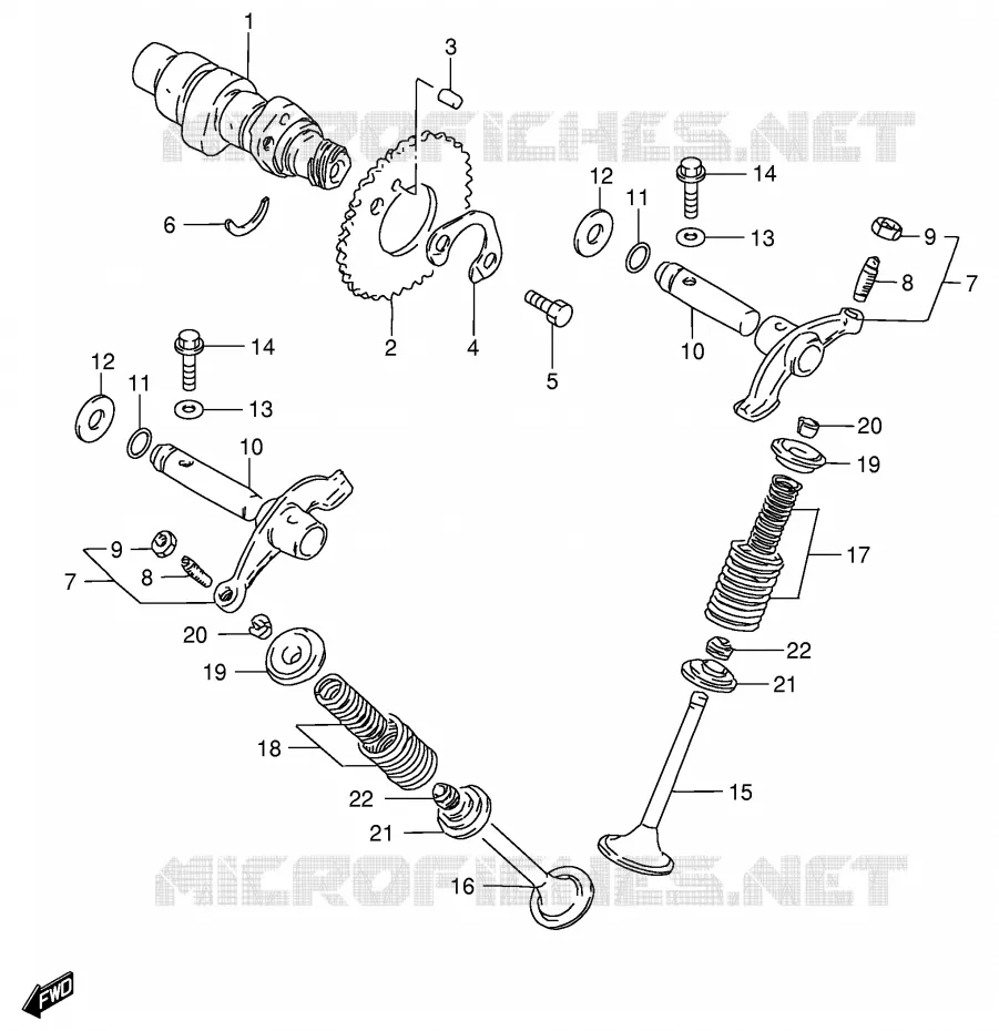 ARBRE A CAMES - SOUPAPES (MODELE F/K/L/M/R) Suzuki MOTO 125 GS 1983  GS125ESD(E1)