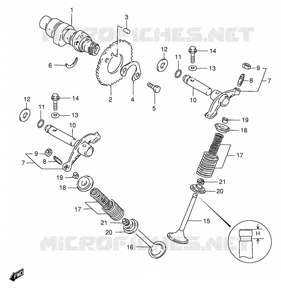 ARBRE A CAMES - SOUPAPES (MODELE Z/D) Suzuki MOTO 125 GS 1982  GS125EEZ(E1)