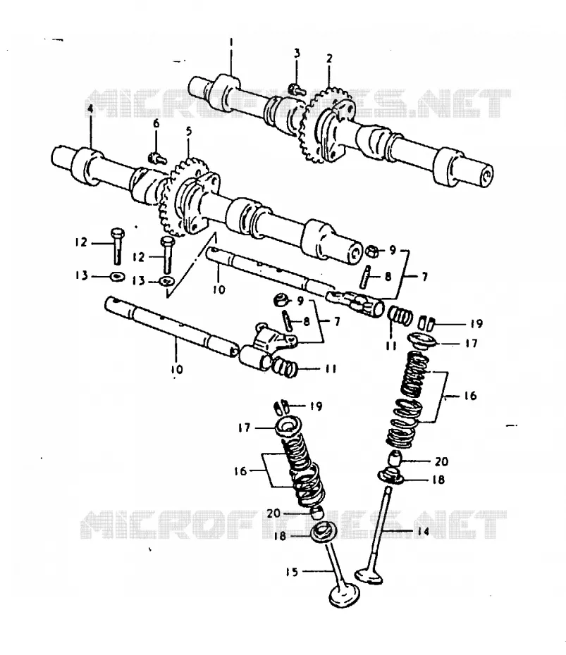 ARBRE A CAMES - SOUPAPES Suzuki MOTO 1100 GSX-E 1981  GSX1100EX(T/X)