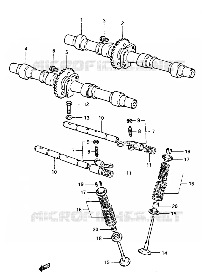 ARBRE A CAMES - SOUPAPES Suzuki MOTO 1100 GSX-E 1984  GSX1100EE(E/F/G)