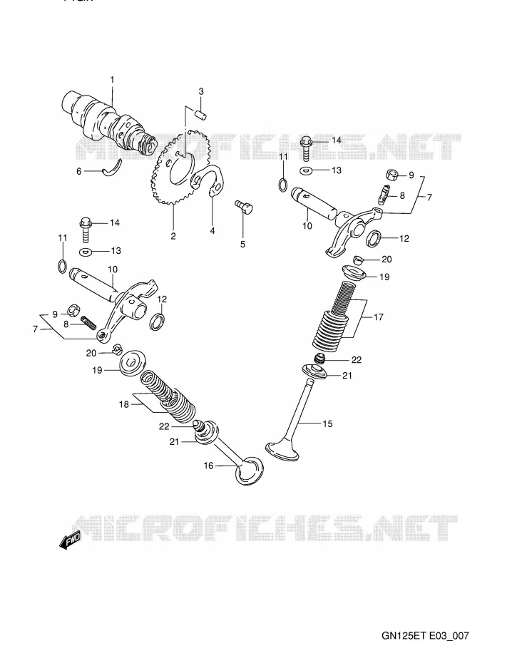 ARBRE A CAMES - SOUPAPES Suzuki MOTO 125 GN 1992  GN125EN(E3)