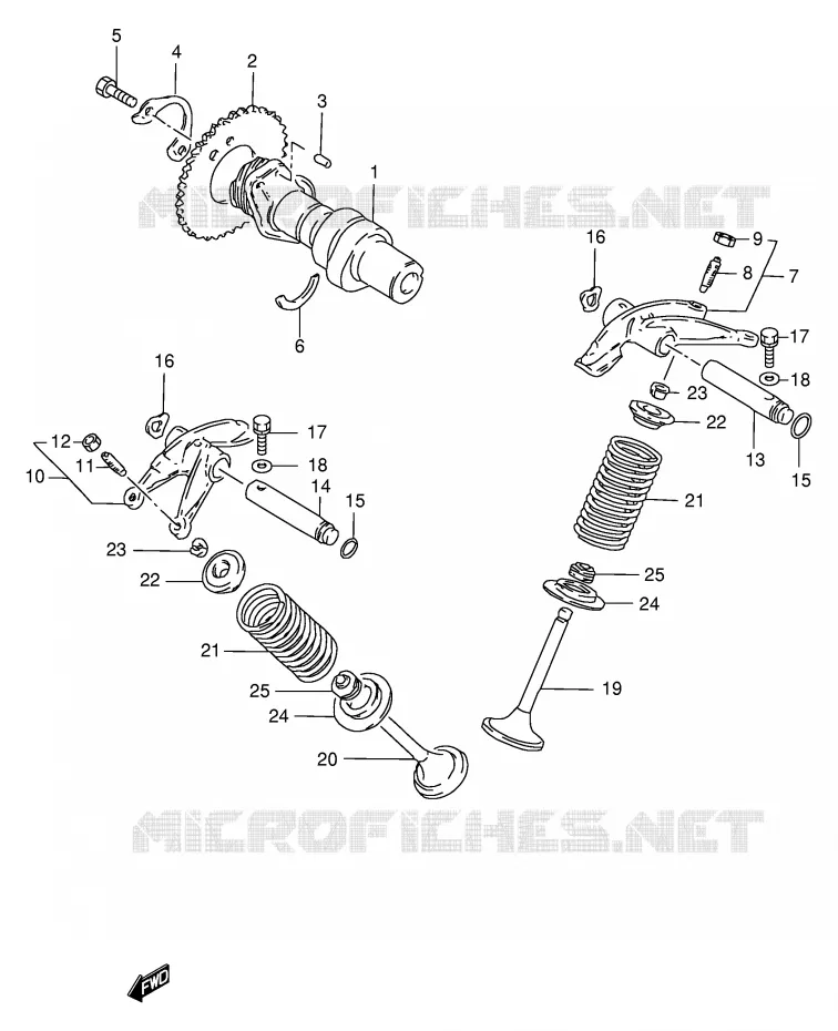 ARBRE A CAMES - SOUPAPES Suzuki MOTO 250 GN 2001  GN250EK1(E2)