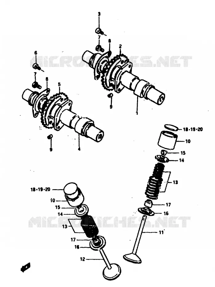 ARBRE A CAMES - SOUPAPES Suzuki MOTO 400 GS 1978  GS400C(C/N)