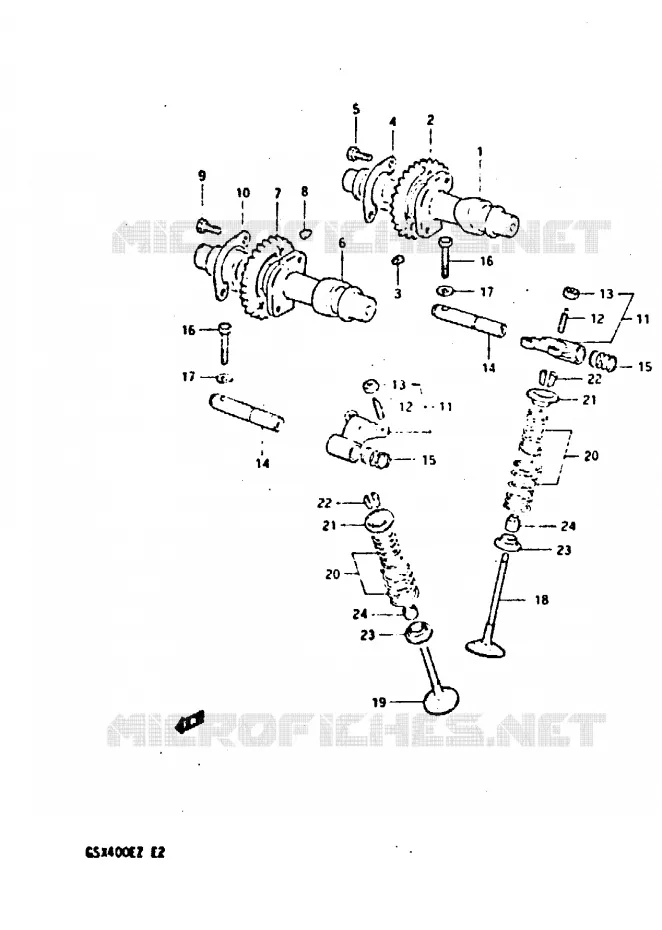 ARBRE A CAMES - SOUPAPES Suzuki MOTO 400 GSX 1982  GSX400EZ
