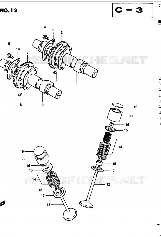 ARBRE A CAMES - SOUPAPES Suzuki MOTO 450 GS-E 1983  GS450ED2(2/Z/D)