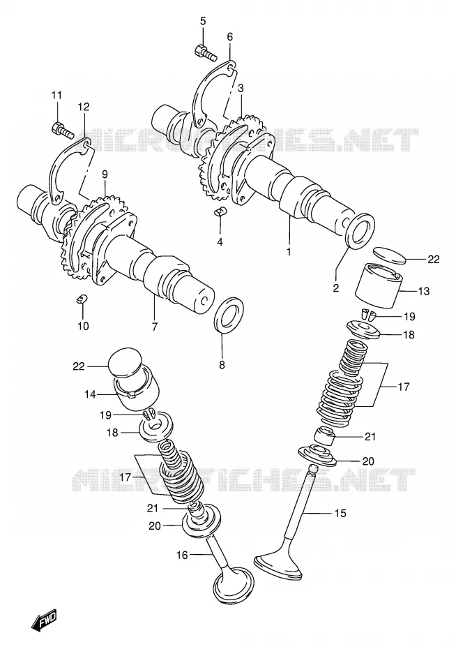 ARBRE A CAMES - SOUPAPES Suzuki MOTO 500 GS-E 2002  GS500UK2(E2)