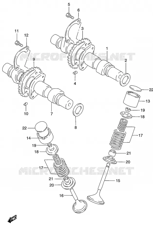 ARBRE A CAMES - SOUPAPES Suzuki MOTO 500 GS-E 2003  GS500HK3(P19)