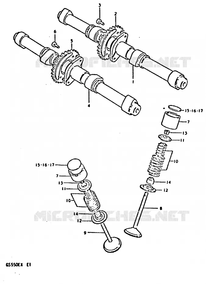 ARBRE A CAMES - SOUPAPES Suzuki MOTO 550 GS 1981  GS550X(X)