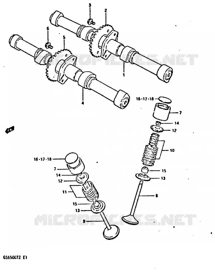 ARBRE A CAMES - SOUPAPES Suzuki MOTO 650 GS 1999  GS650GTX(X/Z)