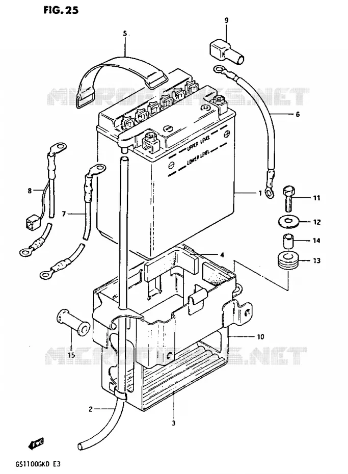 BATTERIE Suzuki MOTO 1100 GS-G 1982  GS1100GKZ(Z/2/D)