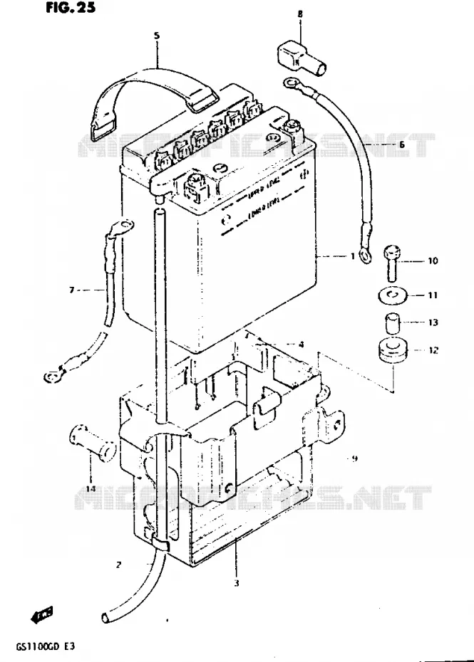BATTERIE Suzuki MOTO 1100 GS-G 1982  GS1100GZ(Z/D)