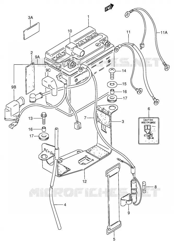 BATTERIE Suzuki MOTO 125 GN 1991  GN125EM(E1)