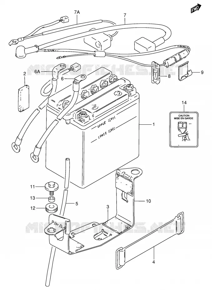 BATTERIE Suzuki MOTO 250 GN 1991  GN250EM(E2)