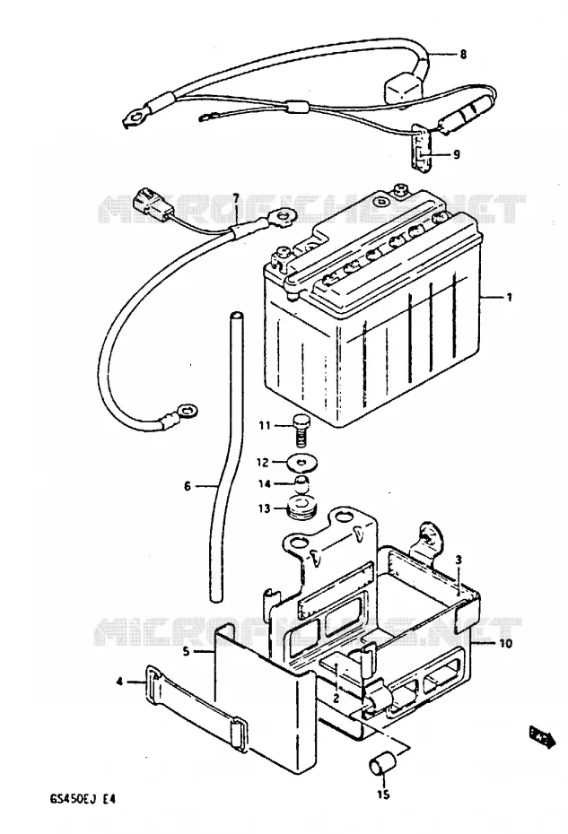 BATTERIE Suzuki MOTO 450 GS-S 1988  GS450SUJ(E/F/G/H/J)