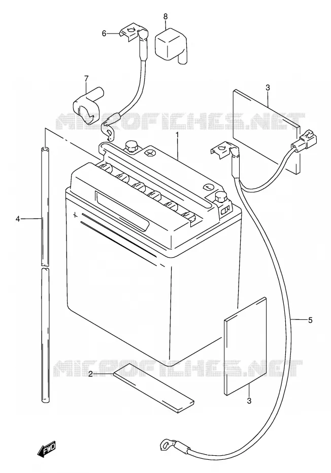 BATTERIE Suzuki MOTO 500 GS-E 1996  GS500ET(E2)