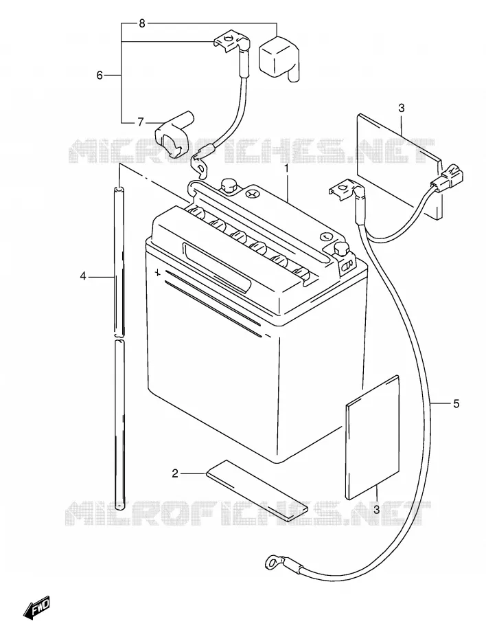 BATTERIE Suzuki MOTO 500 GS-E 2002  GS500K2(E2)