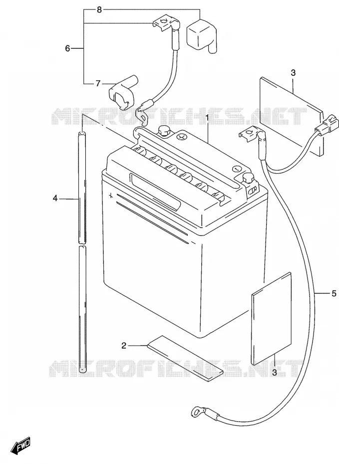 BATTERIE Suzuki MOTO 500 GS-E 2003  GS500HK3(P19)