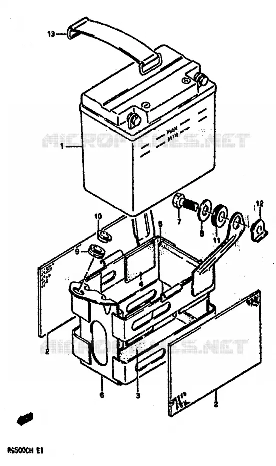 BATTERIE Suzuki MOTO 500 RG 1986  RG500G(E1)