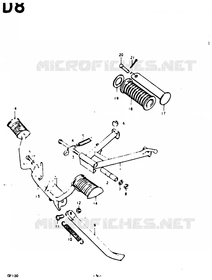 BEQUILLE - REPOSE PIED Suzuki MOTO 100 GP 1978  GP100C(C/N)