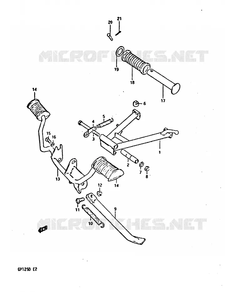 BEQUILLE - REPOSE PIED Suzuki MOTO 125 GP 1983  GP125D(X/D)