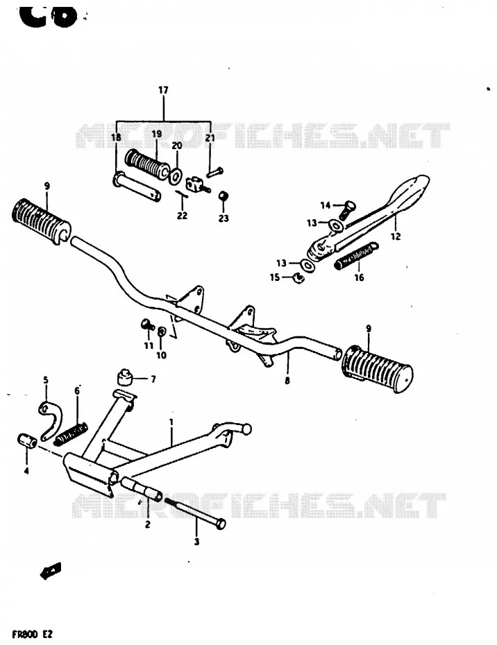 BEQUILLE - REPOSE PIED Suzuki SCOOTER 80 FR 1983  FR80D