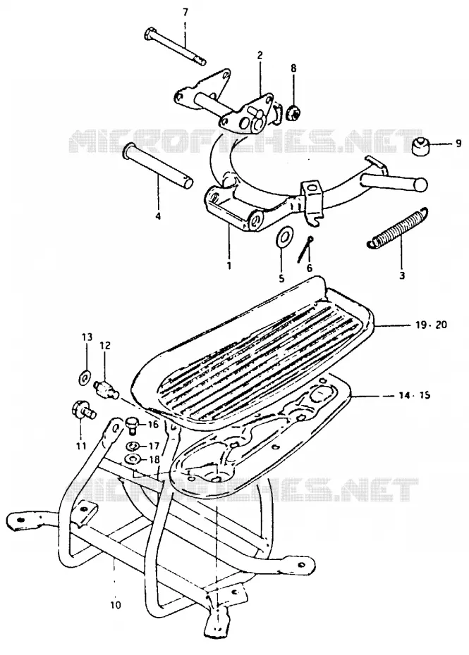 BEQUILLE CENTRALE - REPOSE PIEDS Suzuki SCOOTER 50 FS 1999  FS50X