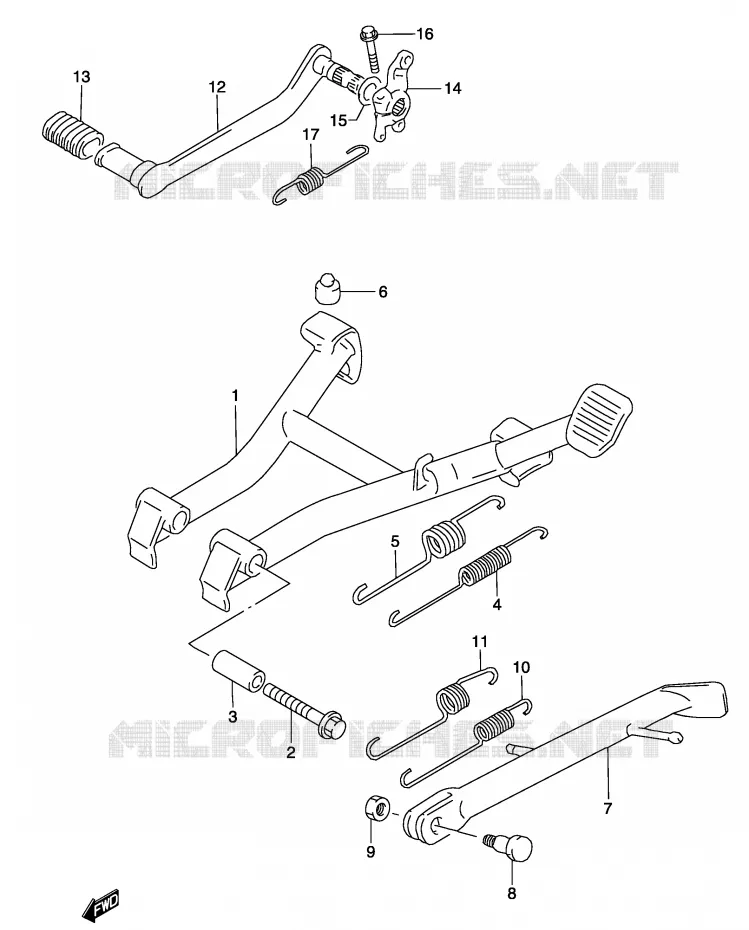 BEQUILLE (MODELE K3) Suzuki MOTO 500 GS-F 2004  GS500FK4(P19)