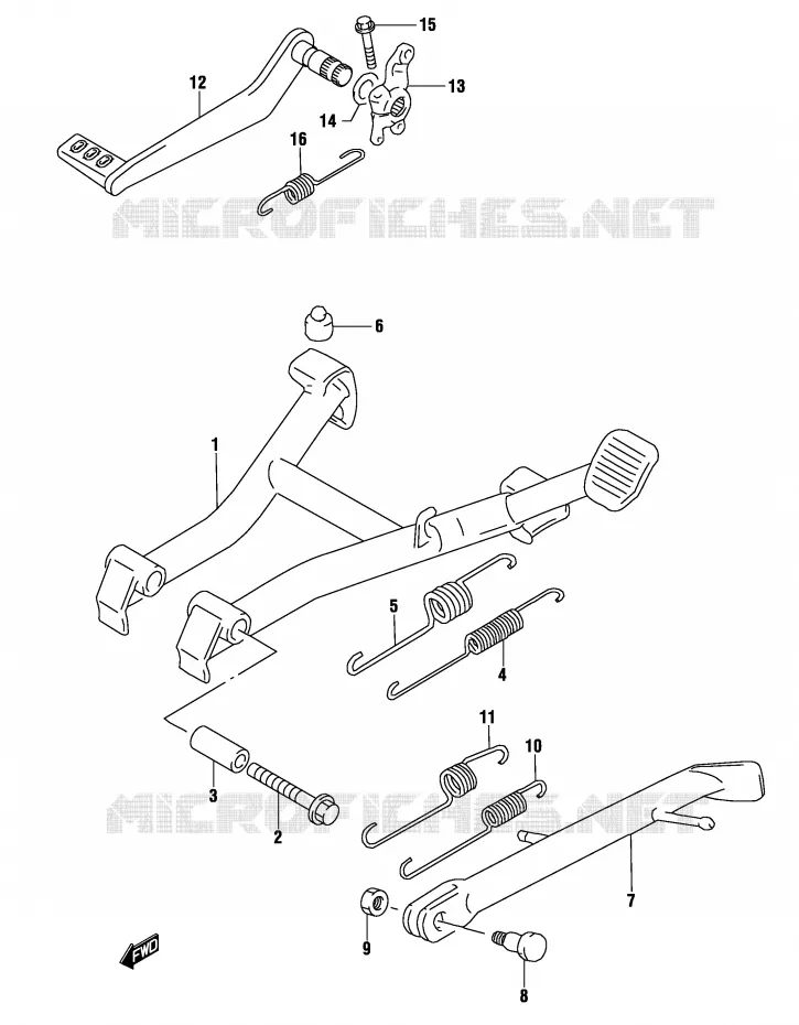 BEQUILLE (MODELE K4) Suzuki MOTO 500 GS-E 2004  GS500K4(P19)