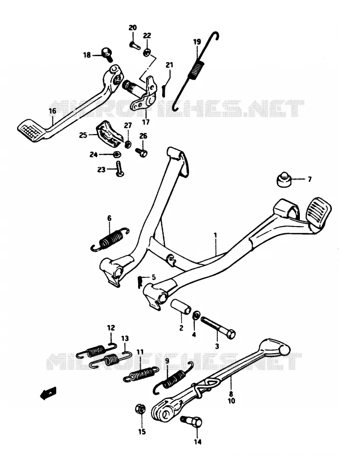 BEQUILLE Suzuki MOTO 1100 GSX-E 1986  GSX1100EFG(E/F/G)