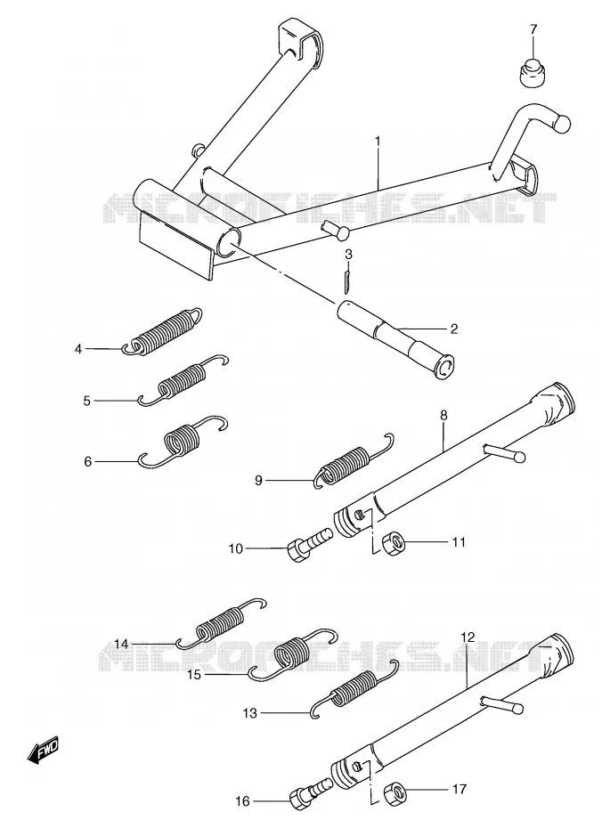 BEQUILLE Suzuki MOTO 125 GS 2000  GS125UY(E71)