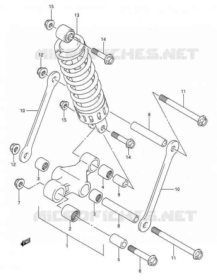 BIELLETTE D'AMORTISSEUR (MODELE K/L) Suzuki MOTO 500 GS-E 1994  GS500ER(E28)