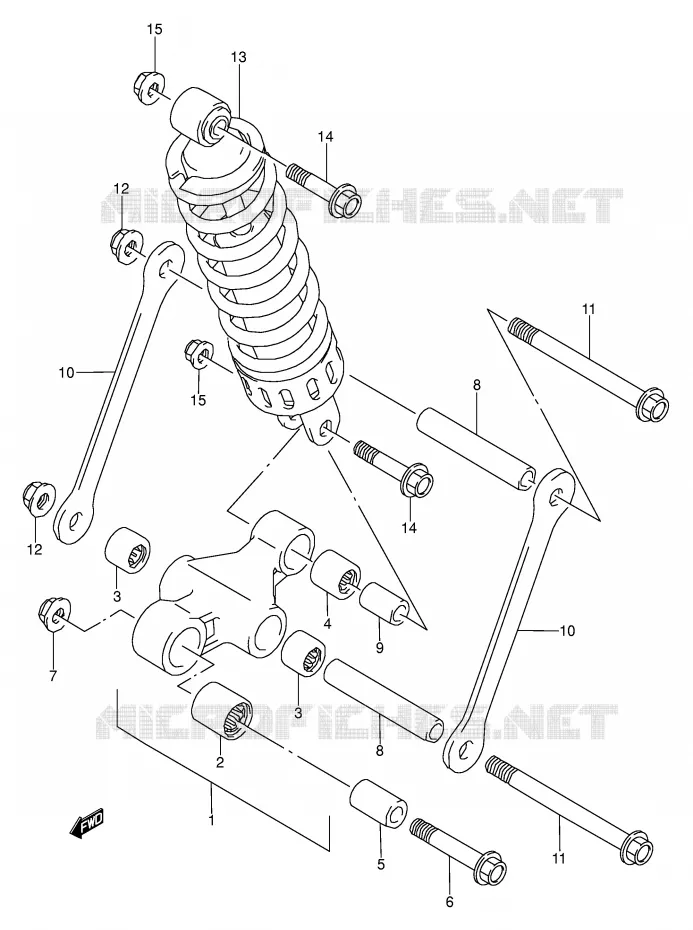 BIELLETTE D'AMORTISSEUR (MODELE K/L) Suzuki MOTO 500 GS-E 1995  GS500ES(E2)