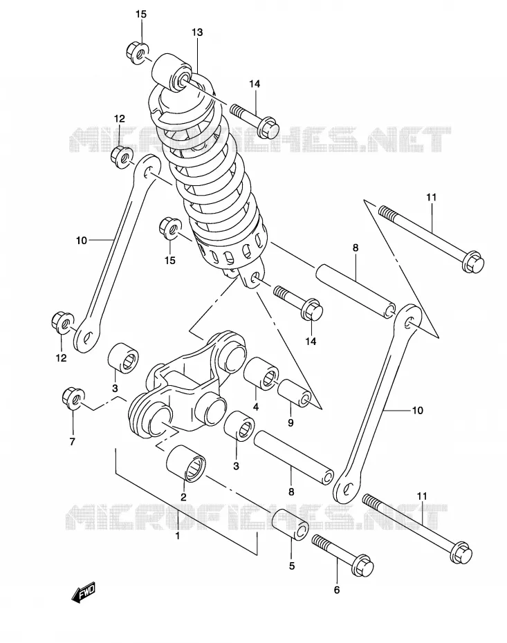 BIELLETTE D'AMORTISSEUR (MODELE K4) Suzuki MOTO 500 GS-E 2004  GS500UK4(P19)