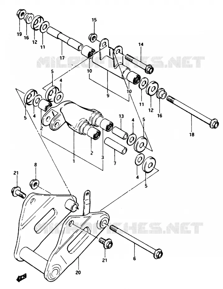 BIELLETTE D'AMORTISSEUR Suzuki MOTO 1100 GSX-E 1986  GSX1100ESG(E/F/G)