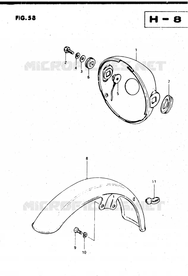 BOL DE PHARE - GARDE BOUE AVANT Suzuki MOTO 450 GS-L 1982  GS450LZ(E2)
