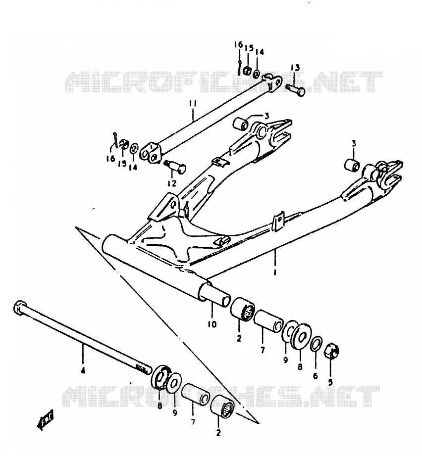 BRAS OSCILLANT ARRIERE Suzuki MOTO 1000 GS 1978  GS1000HC(C/N)