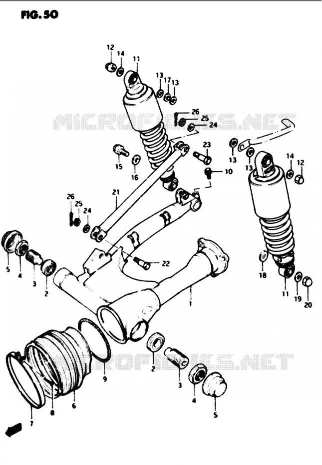 BRAS OSCILLANT ARRIERE Suzuki MOTO 1100 GS-G 1984  GS1100GE(E/F/G)