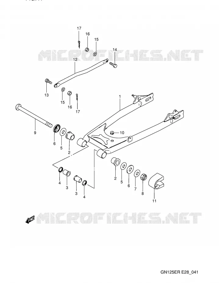 BRAS OSCILLANT ARRIERE Suzuki MOTO 125 GN 1994  GN125ER(E28)