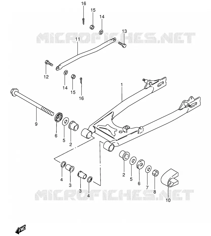 BRAS OSCILLANT ARRIERE Suzuki MOTO 125 GS 1991  GS125ESM(E1)