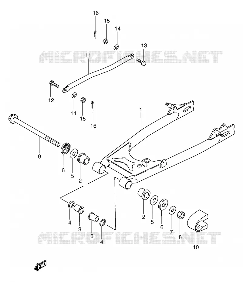 BRAS OSCILLANT ARRIERE Suzuki MOTO 125 GS 2000  GS125SUY(E71)