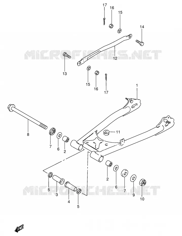 BRAS OSCILLANT ARRIERE Suzuki MOTO 250 GN 1989  GN250K(E2)