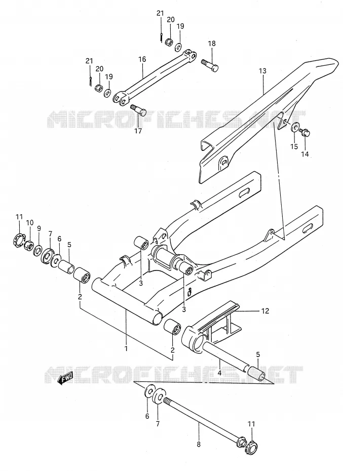 BRAS OSCILLANT ARRIERE Suzuki MOTO 500 GS-E 1990  GS500EL(E28)